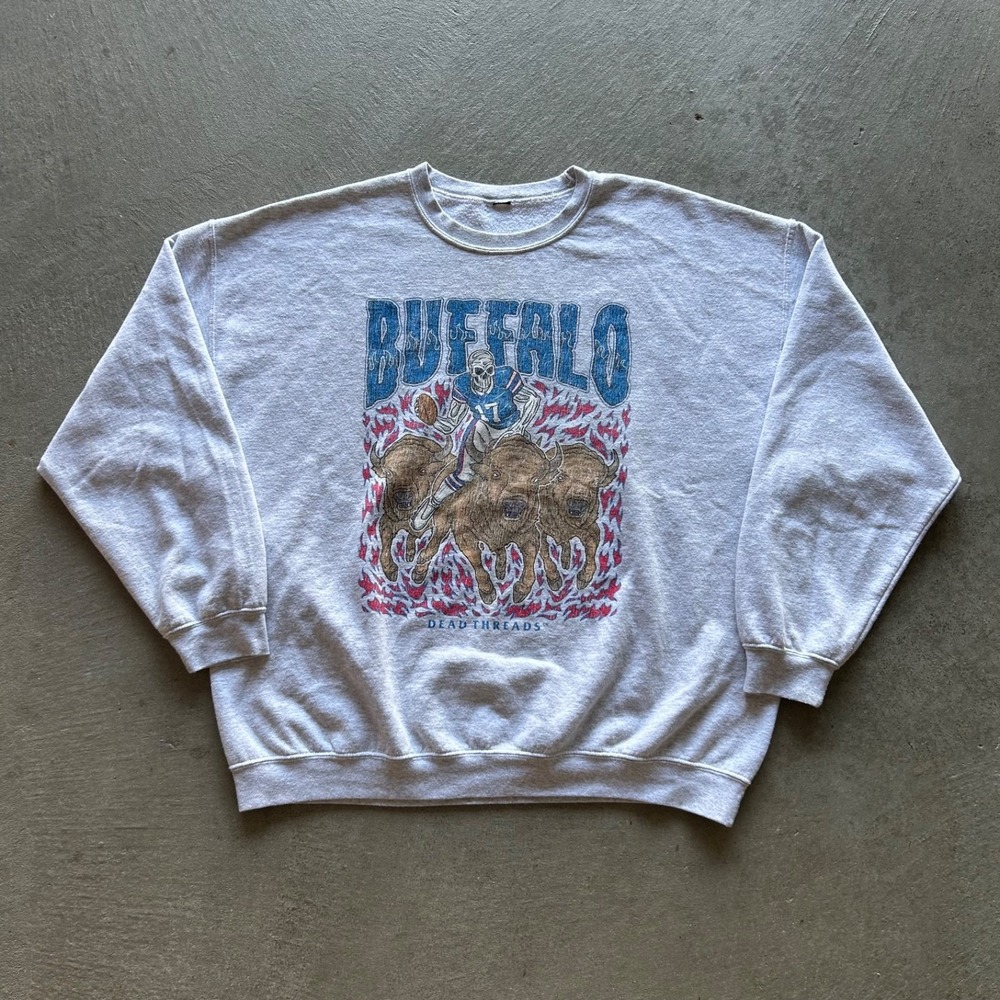Vintage Buffalo Bills Sweatshirt Size XXL Gray NFL Football Crewneck New York